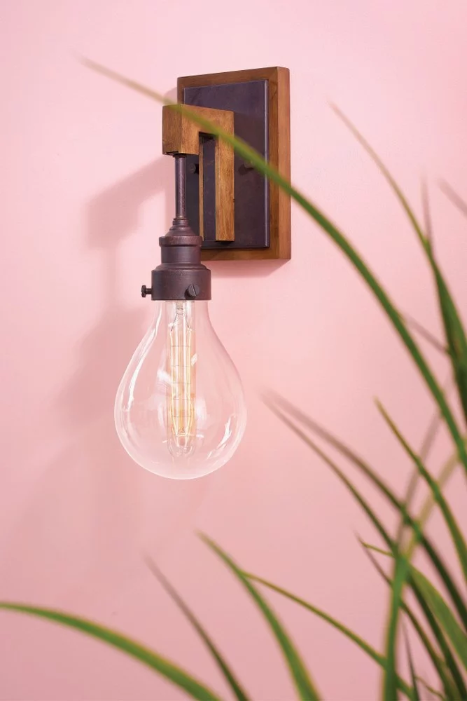 1 Light Farmhouse Wood Wall Sconce with Clear Glass-15.75 inches H By 5.25 inches W-Pewter Finish Bailey Street Home 81-Bel-3002368