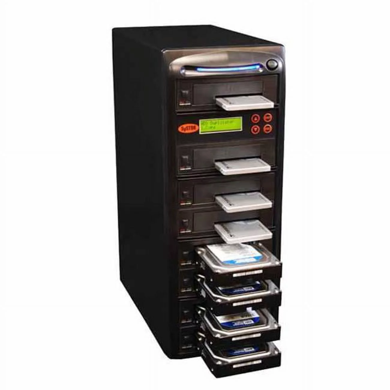 Systor   1-7 SATA 2.5 & 3.5 in. Dual Port  Hot Swap Hard Disk & Solid State Drive Duplicator & Sanitizer