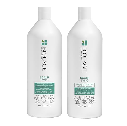 Biolage Scalp Sync Clarifying Shampoo & Universal Conditioner Set | Removes Residue, Buildup & Excess Oil | Paraben & Silicone Free | For Oily Hair & Scalp | Vegan
