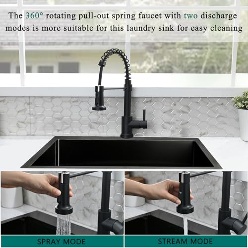 25 Inch Drop In Utility Sink with Faucet, 25
