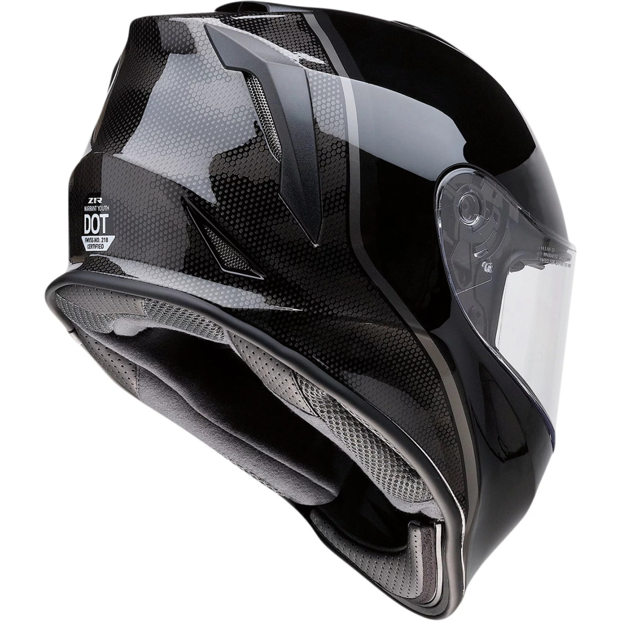 Z1R Warrant Kuda Youth Motorcycle Helmet Black MD