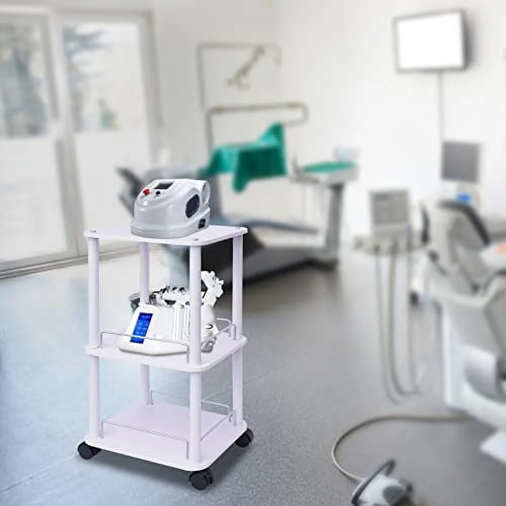 3-Tier Salon Trolley Cart with Rolling Wheels for Stylist Hairdresser, Beauty Furniture Hair Styling Storage Station Tray Holder