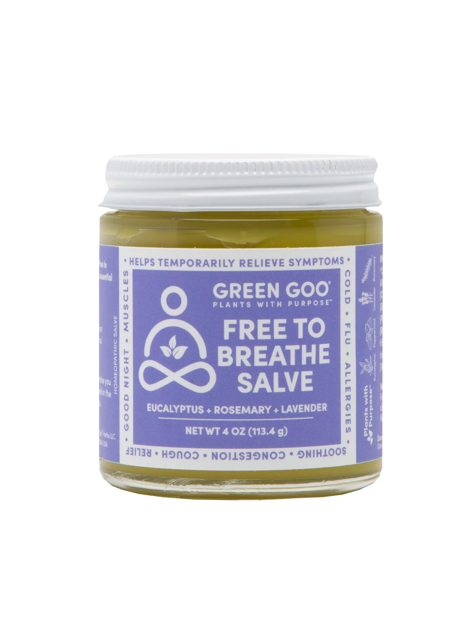 SIERRA SAGE HERBS Green Goo Free to Breathe Sinus Congestion Salve with Eucalyptus - Jar - 4 oz.