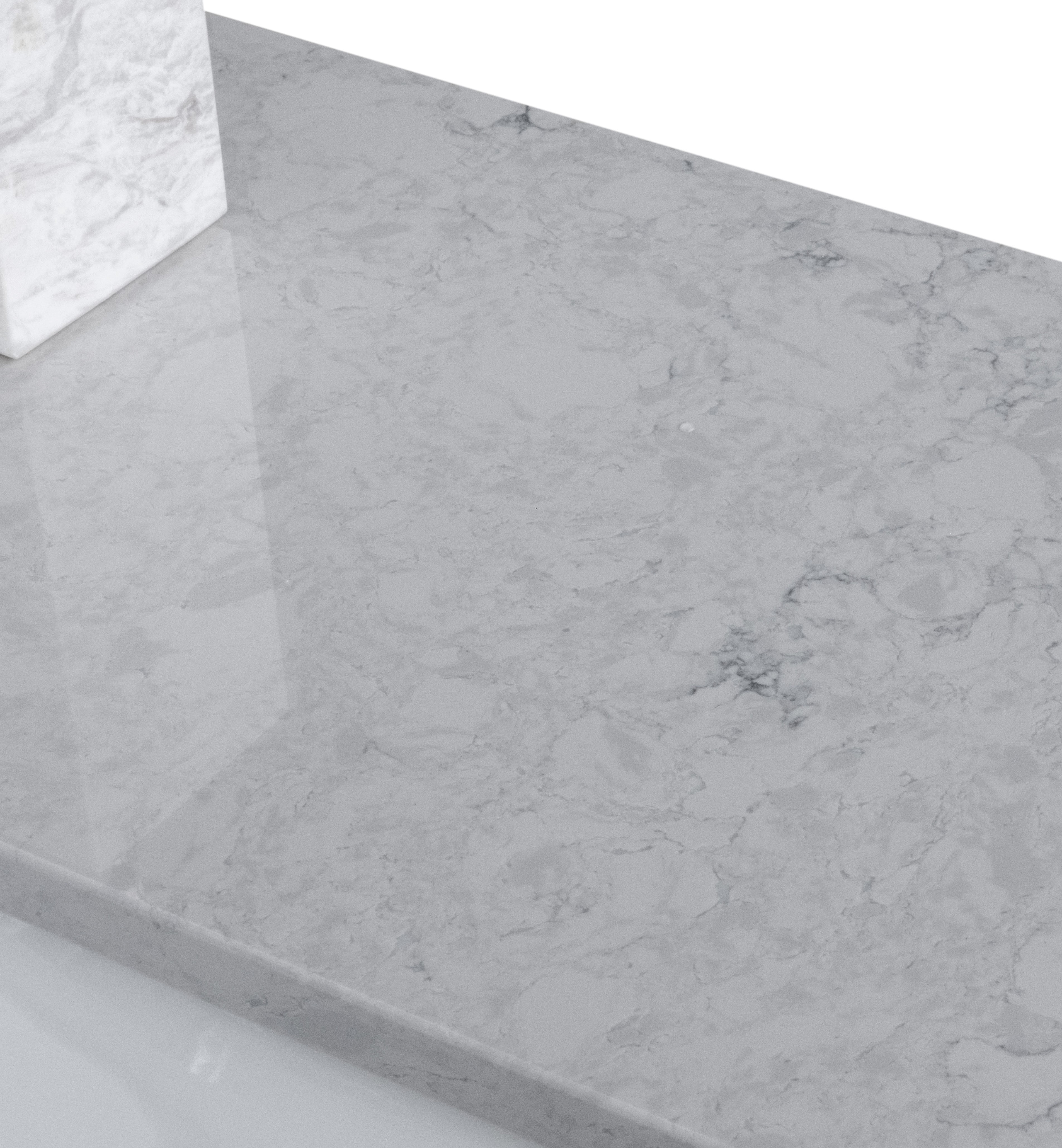 Montary Company 37in Bathroom Cararra Grey Engineered Stone Vanity Top with Ceramic Sink