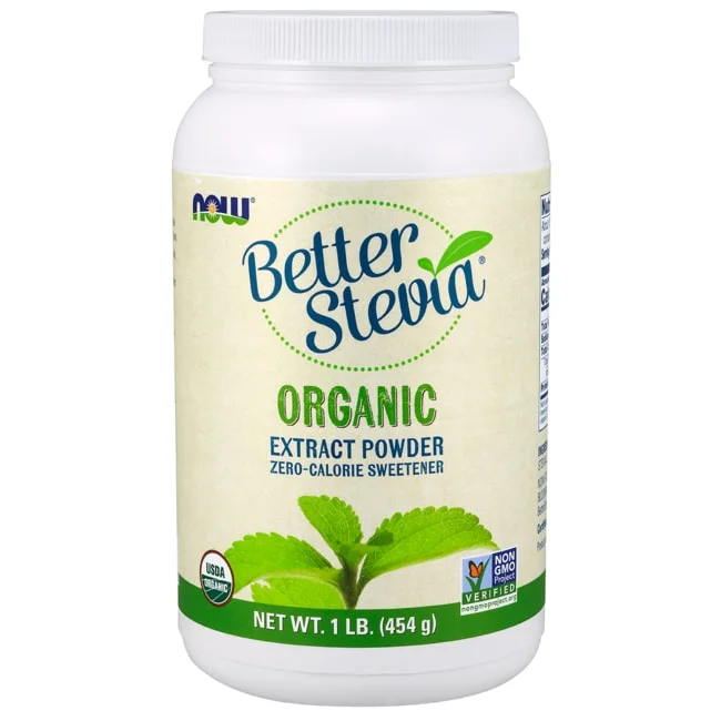 NOW Foods, Certified Organic Better Stevia, Extract Powder, Zero-Calorie Sweetener, 1-Pound