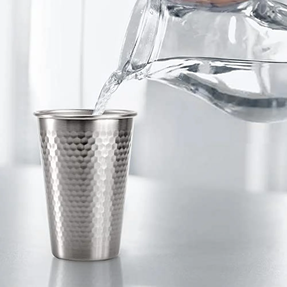 4 Pack Stainless Steel Pint Cups 17 OZ Unbreakable Water Tumbler Metal Cups