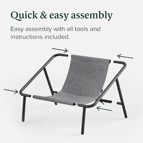 ZINUS Aidan Sling Accent Chair, Metal Framed Armchair with Shredded Foam Cushioning, Black