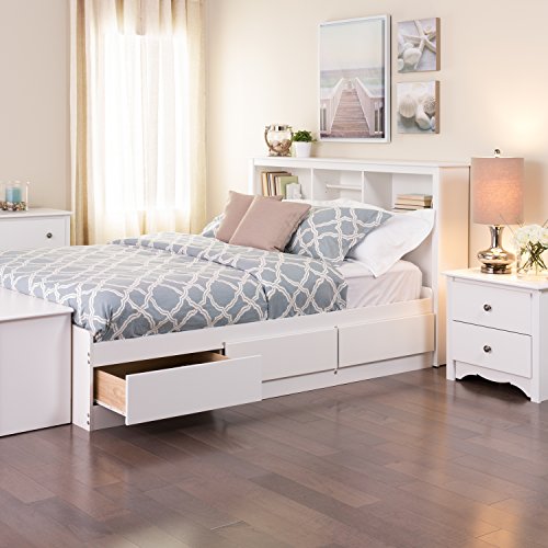 Prepac Mate's Full 6-Drawer Minimalist Platform Storage Bed, Contemporary Full Bed with Drawers 57