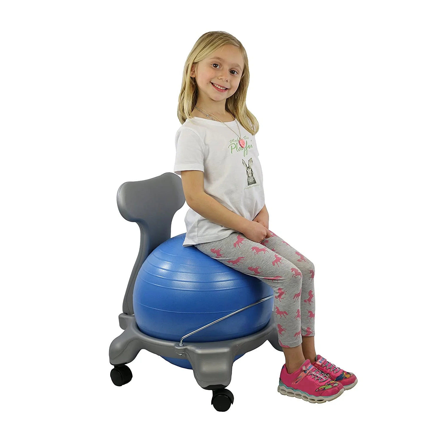 CanDo Child Plastic Mobile Ball Chair with Back without Arms