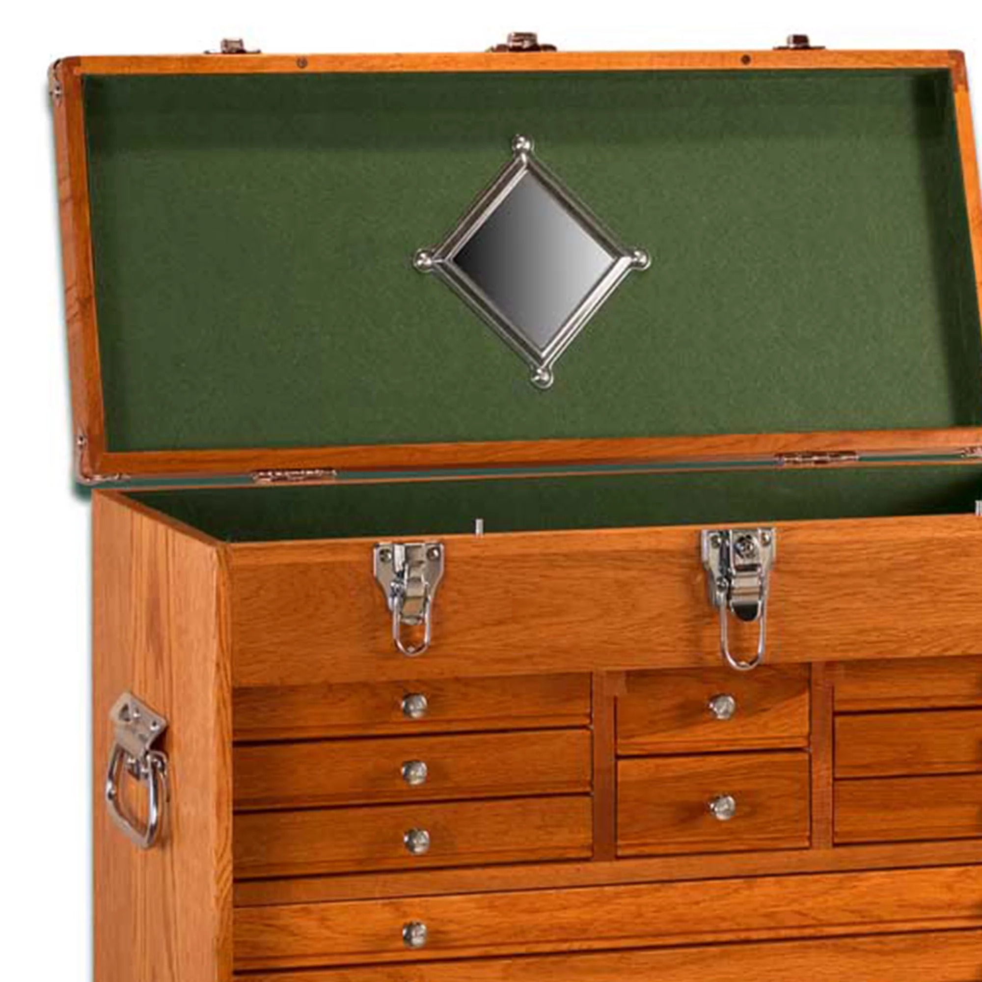 Gerstner International Hardwood 11-Drawer Top Chest with Front Lid, Red Oak