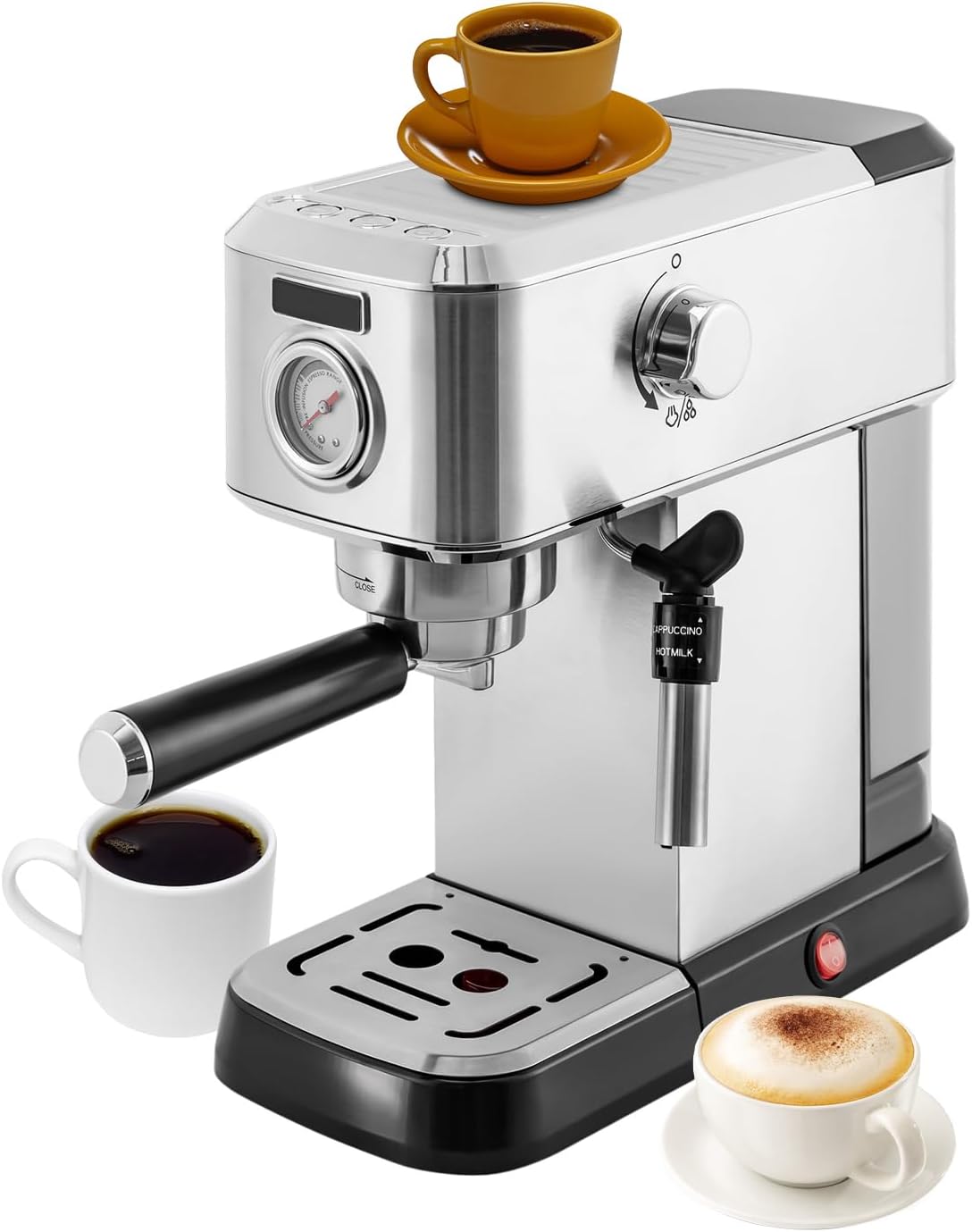 Espresso Machine 15 Bar, Professional Espresso Maker Cappuccino Machine with Milk Frother Steamer, Home Expresso Coffee Machine for Cappuccino and Latte, Coffee Lovers, 1350W