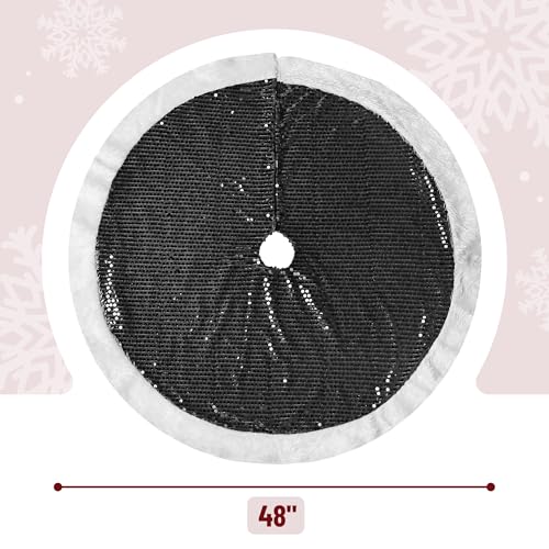 Mr. Pen- Christmas Tree Skirt 48 inches, Knitted Christmas Skirt Tree, Xmas Tree Skirt