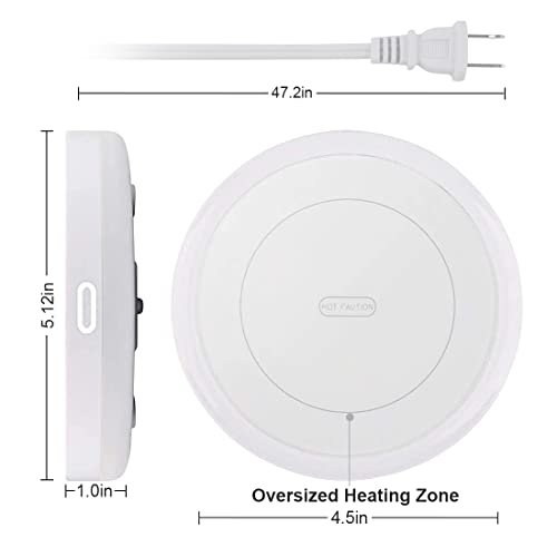 BESTINNKITS Smart Coffee Cup Warmer Set, Auto On/Off Gravity-induction Mug Office Desk Use, Candle Wax Cup Warmer Heating Plate (Up To 131F/55C), 14oz