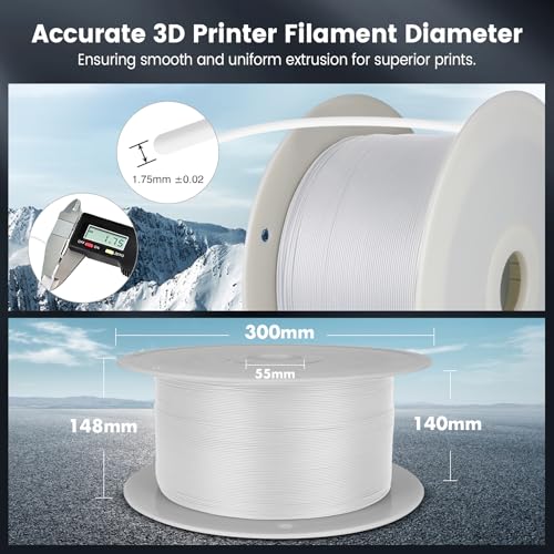 SUNLU 4kg PLA 3D Printer Filament Bundle, Neatly Wound PLA Filament 1.75mm ±0.02mm, Individually Vacuum Packed, 4kg in Total, 1kg per Spool, 4 Pack, 4000g, 4Black