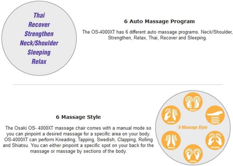 Osaki OS-4000XT Full Body L-Track Massage Chair w 2 Step Zero Gravity - Brown