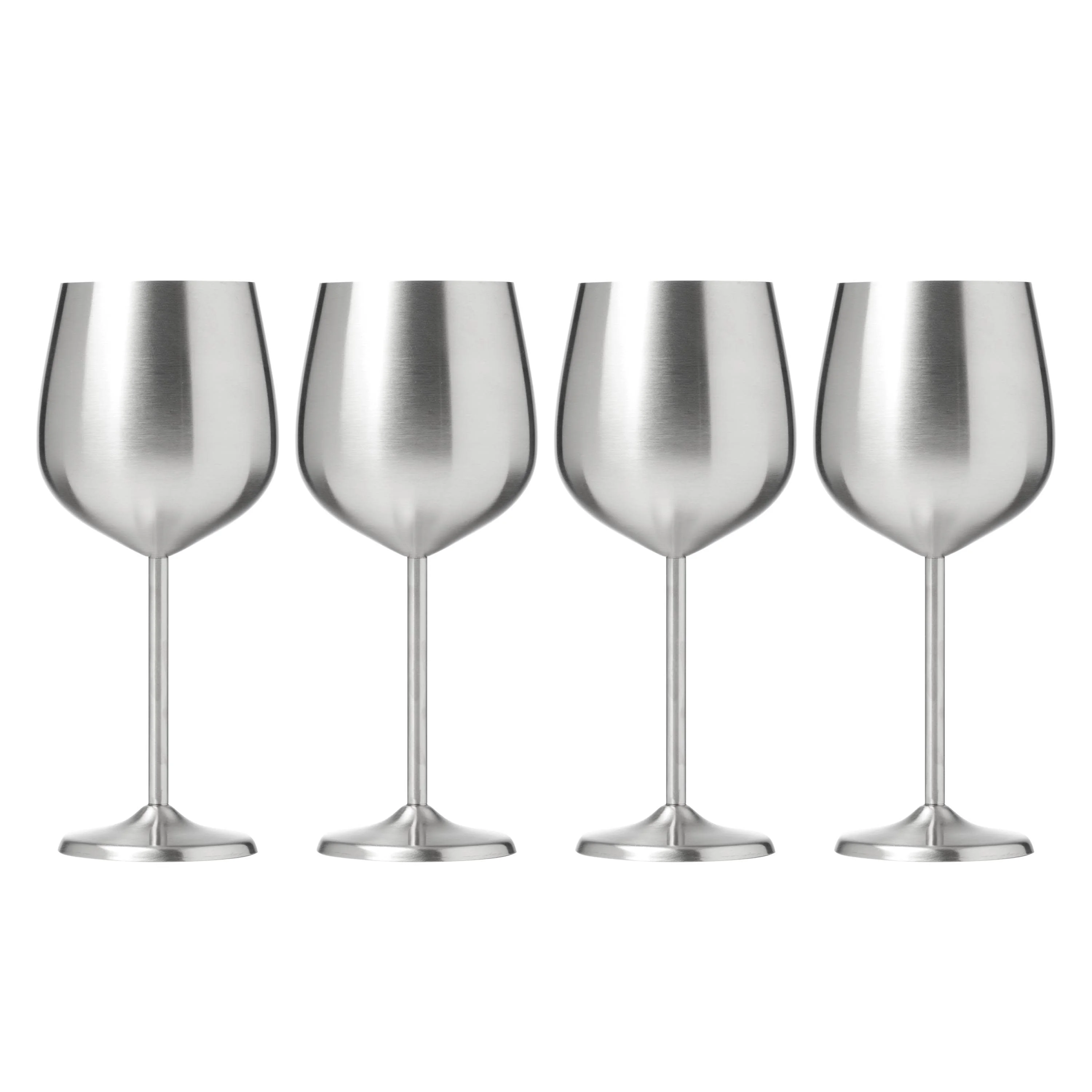 Cambridge Set of 4, 18 Ounce All Purpose Single Wall Stainless Wine Glass