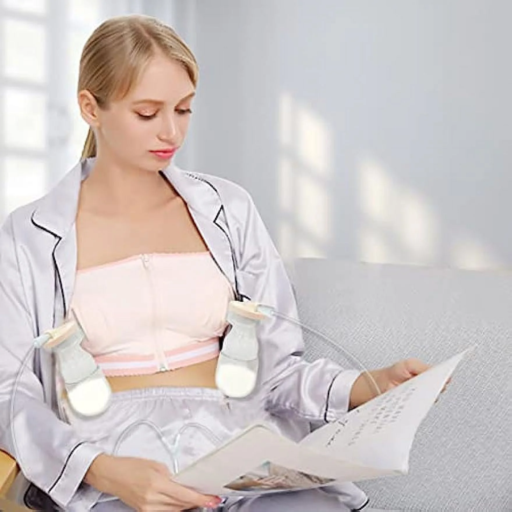 Electric Breast Pump Double with Pain-Free and Strong Suction, 3 Modes & 9 Levels, High-Definition Display, Milk Collector with 24mm Flanges