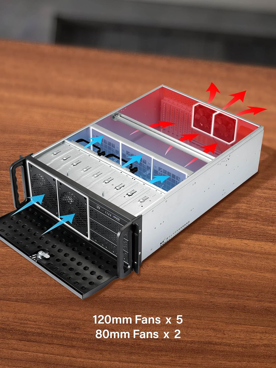 Rosewill 4U Server Chassis 11 Bay Server Case 8X 3.5 + 3X 5.25 HDD, E-ATX, Rackmount Server Case, Include Front 5X 120mm Fans Rear 2X 80mm Fans Metal Rack Mount Computer Case 25 Deep, RSV-L4000U