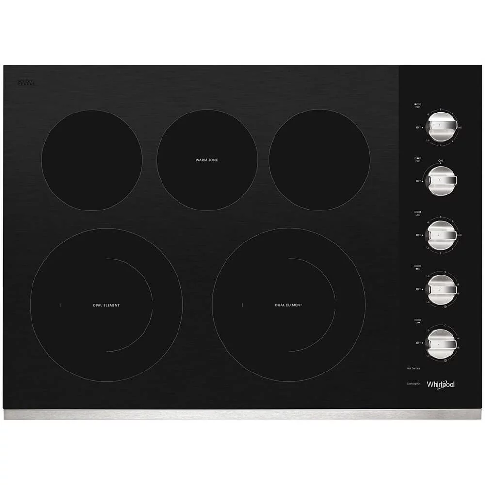 Whirlpool Brand WCE77US0HS 30 inch Stainless 5 Burner Electric Cooktop