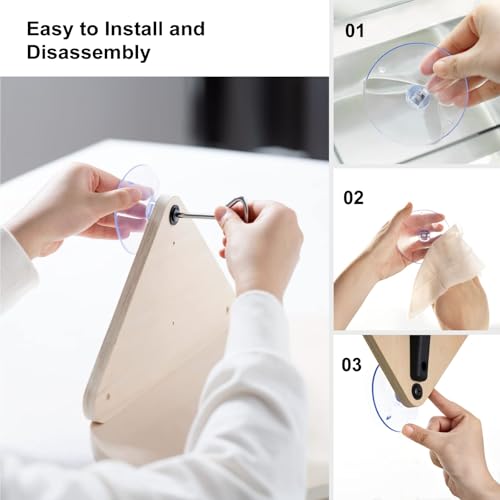 MEWOOFUN Window Perch Hammock with Climbing Steps and Scratching Post - Wooden Window Mounted Cat Bed (3 Pcs Cat Climber Set)