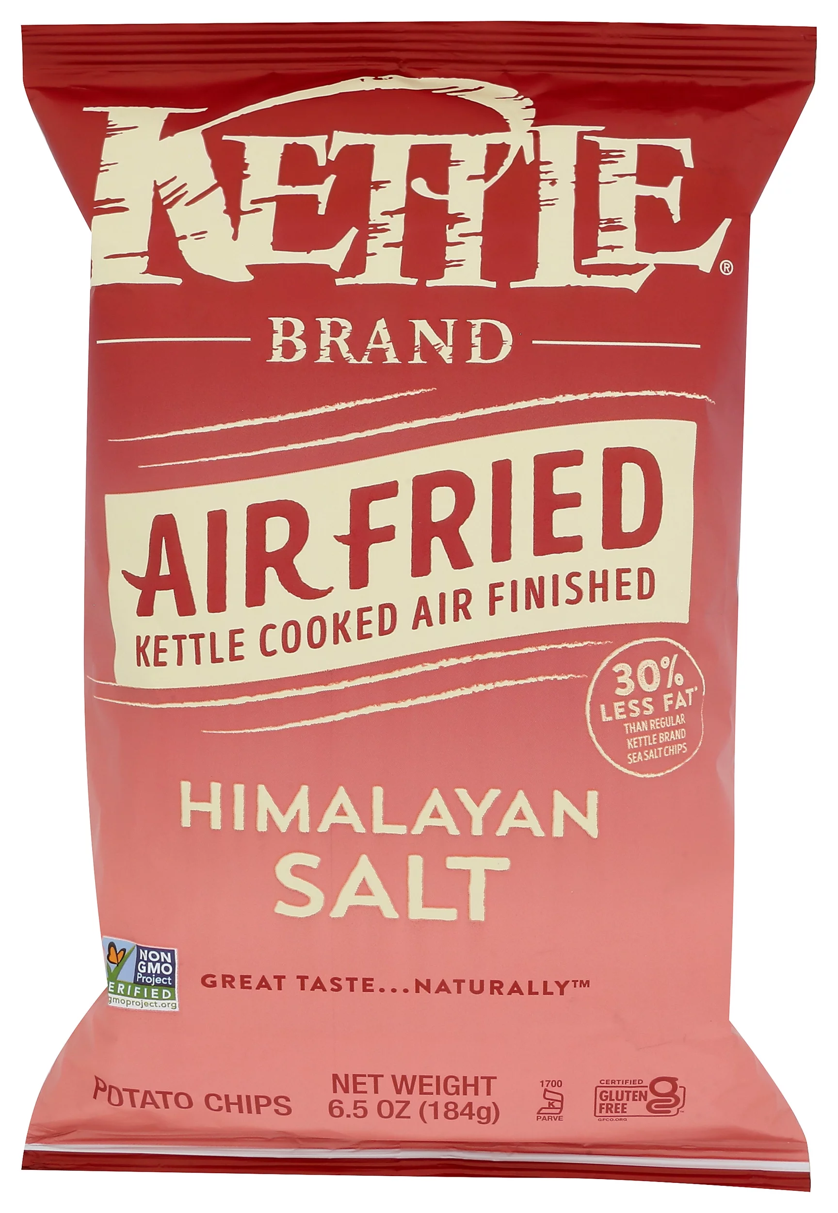 Kettle Bran, Kettle Cookedair Fried Potato Chips, Himalayan Salt, 6.5 Ounce, Pack Of 12
