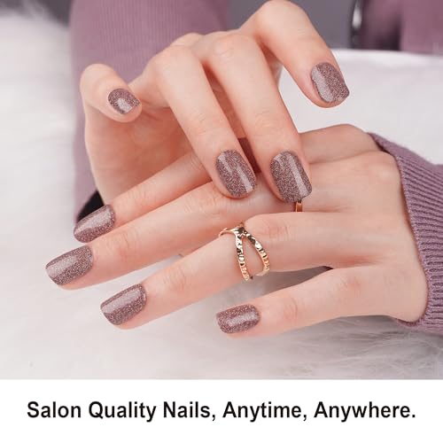 DANNI & TONI Semi Cured Gel Nail Strips Christmas Santa Claus Snowflakes Cat Eye Gel Nail Wraps 28 Stickers | Mistletoe Meow