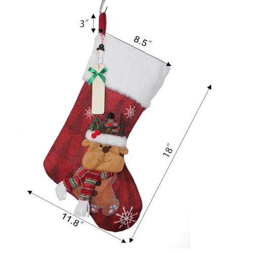 JIDIWINQI'E Set of 4 Personalized Christmas Stockings with Name Tags 18