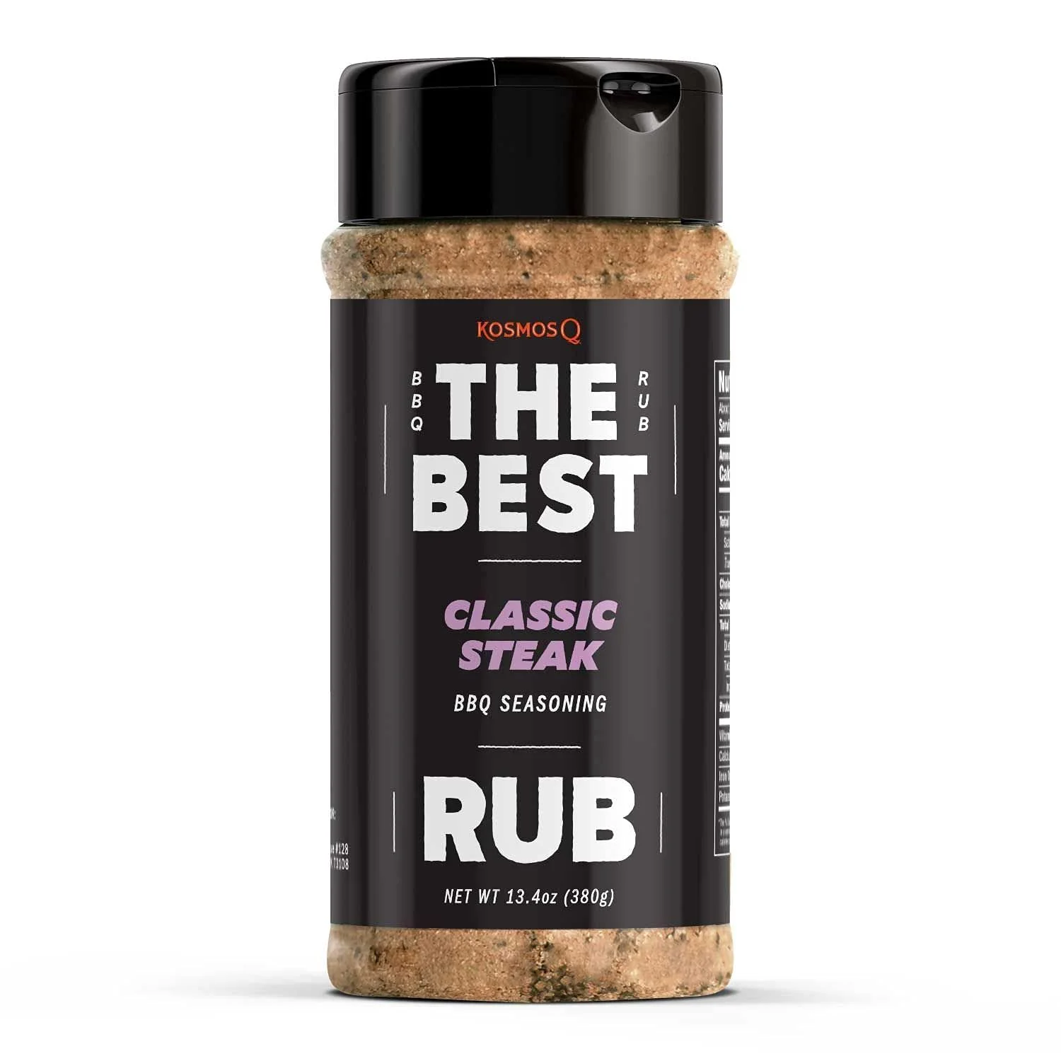 Kosmos Q The Best Classic Steak Rub - BBQ Meat Dry Rub & Steak Seasoning - Use on Steak, Chicken, Ribs, Pork Tenderloin, French Fries & More (13.4 oz)