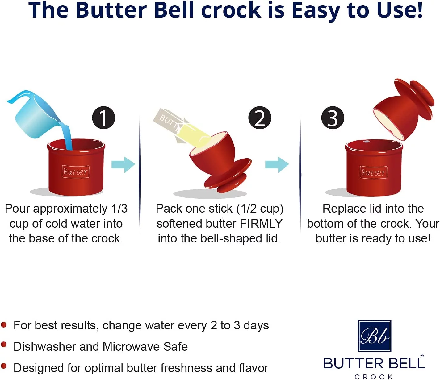 Butter Bell - The Original Butter Bell crock by L Tremain, a Countertop French Ceramic Butter Dish Keeper for Spreadable Butter, Café Matte Collection, Beige