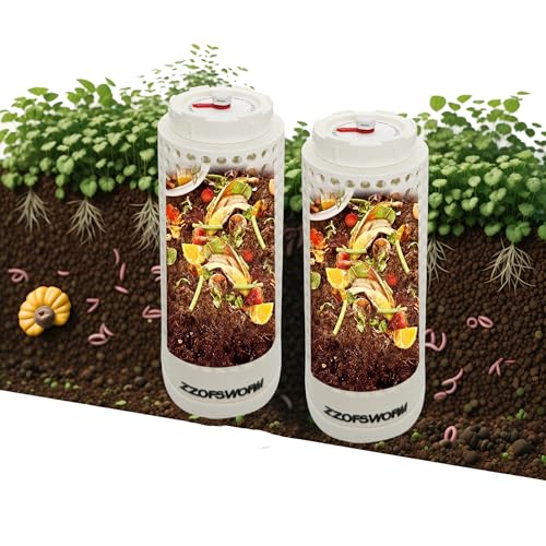 Inground Worm Farm Compost Bin Outdoor with Time Pointer for Composting System Decomposing Kitchen Waste and Raised Garden Beds (Middle)