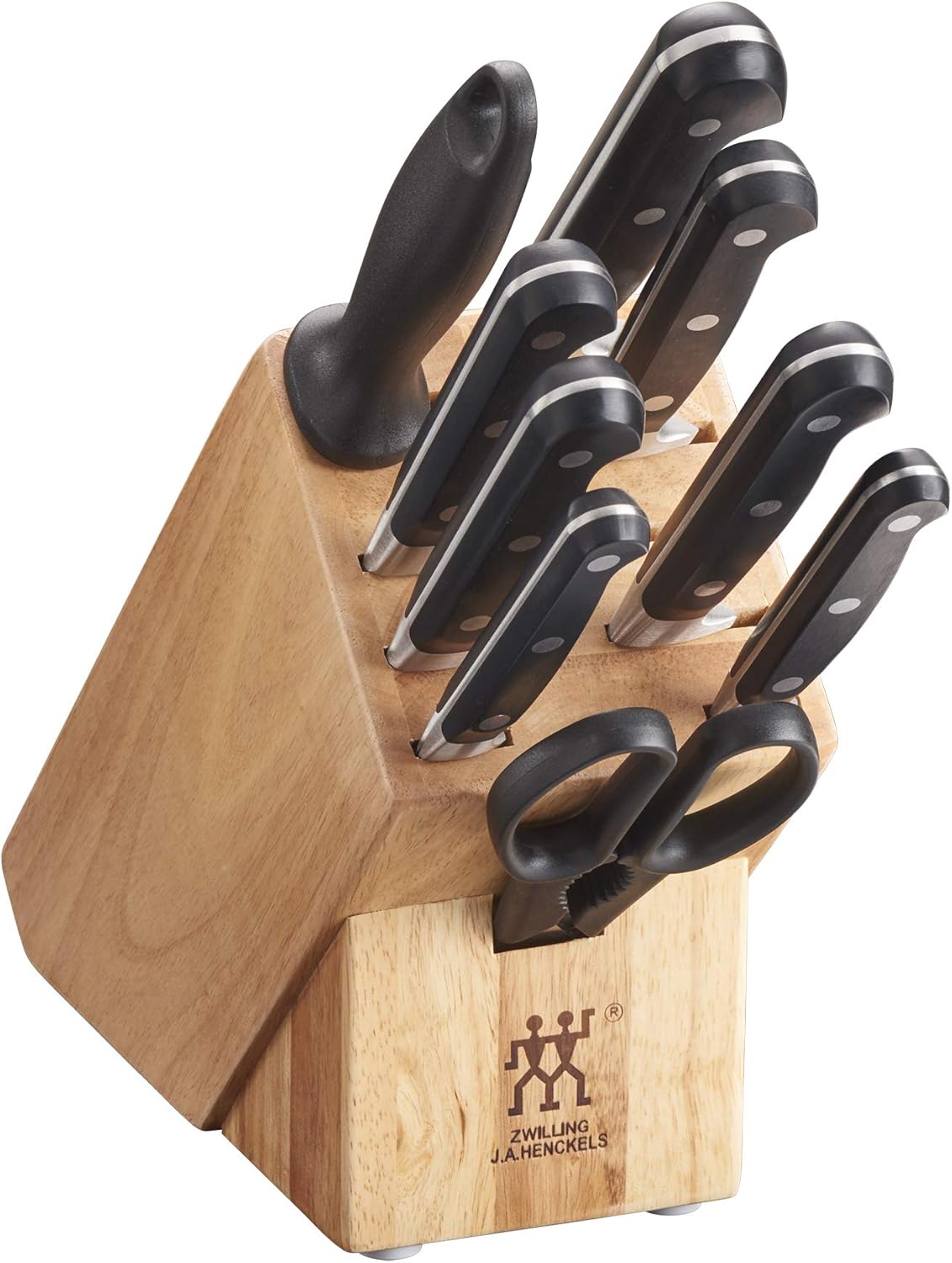 ZWILLING Professional S 10-Piece Razor-Sharp German Block Knife Set, Made in Company-Owned German Factory with Special Formula Steel perfected for almost 300 Years, Dishwasher Safe
