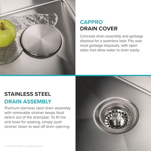 Kraus KHU101-24L Standart PRO 24-inch Undermount 16 Gauge Single Bowl Laundry and Utility Sink, 24 Inch, Tight Radius