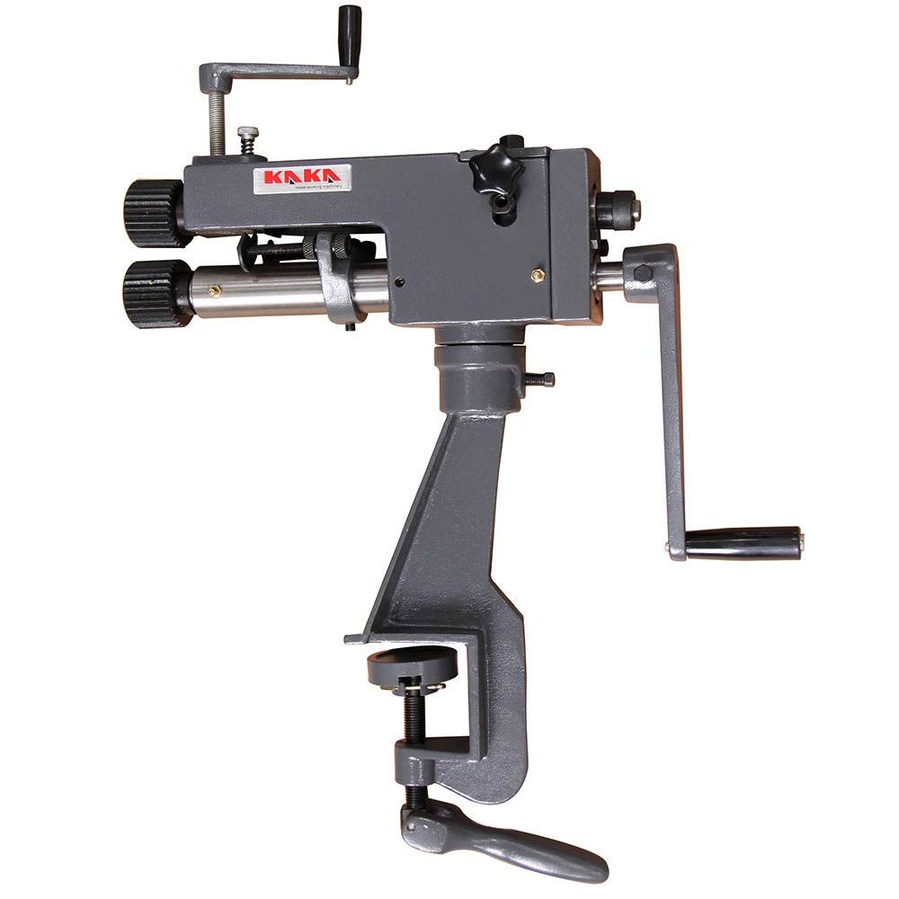 Kaka Industrial RM-08, 7-in Throat Cast-Iron Bead Roller, 22 Gauge Sheet Metal Rotary Forming Machine, High Adjustability