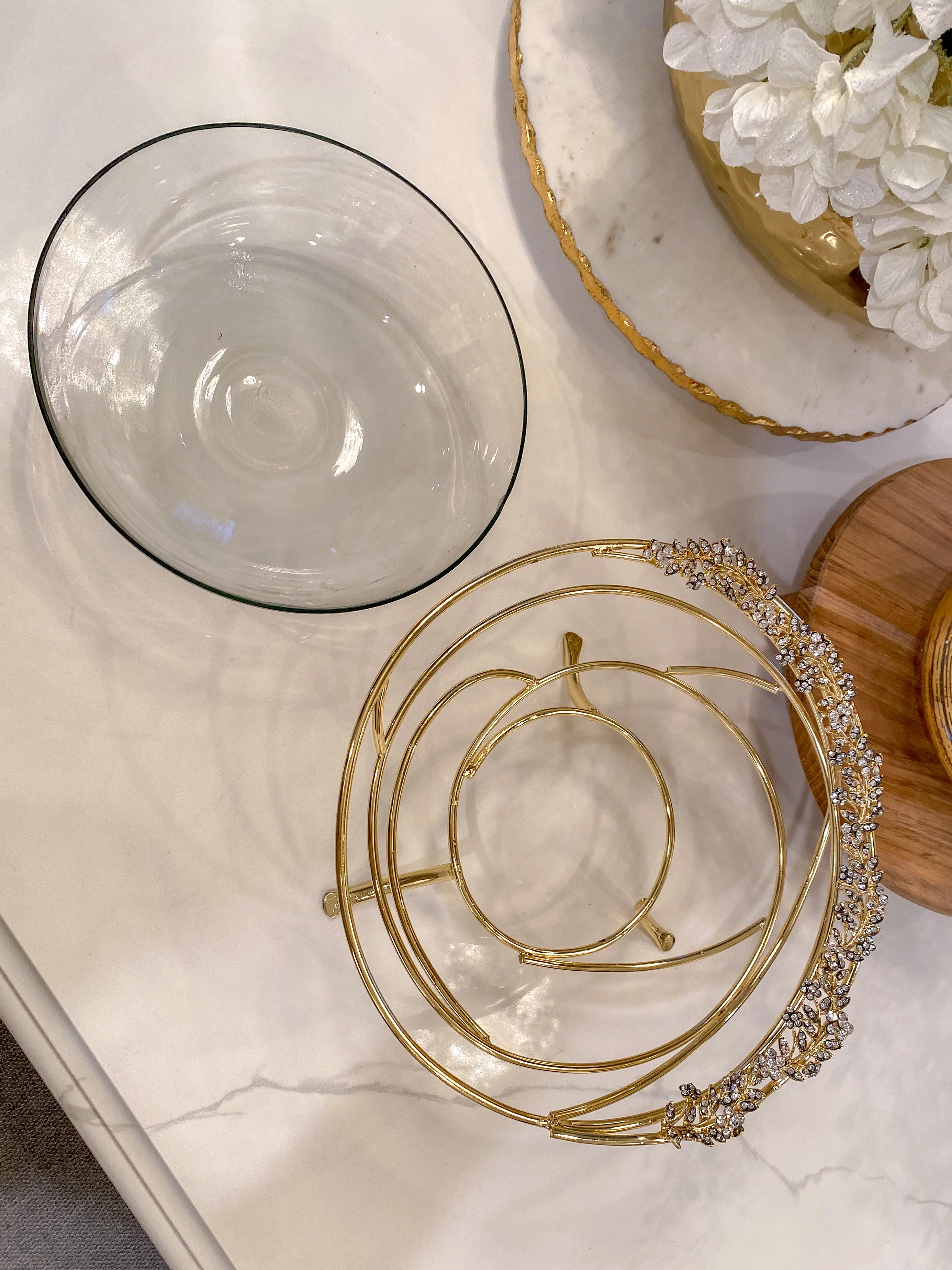 Inspire Me! Home Decor Jeweled Edge Bowl with Glass Insert