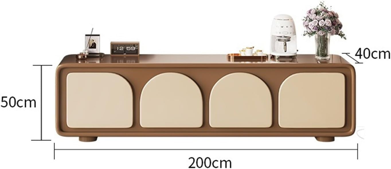 TV Stand Cabinet 4pcs Arched Door Design TV Cabinet Floor Living Room Simple Small Apartment Storage Cabinet TV Cabinet TV Console