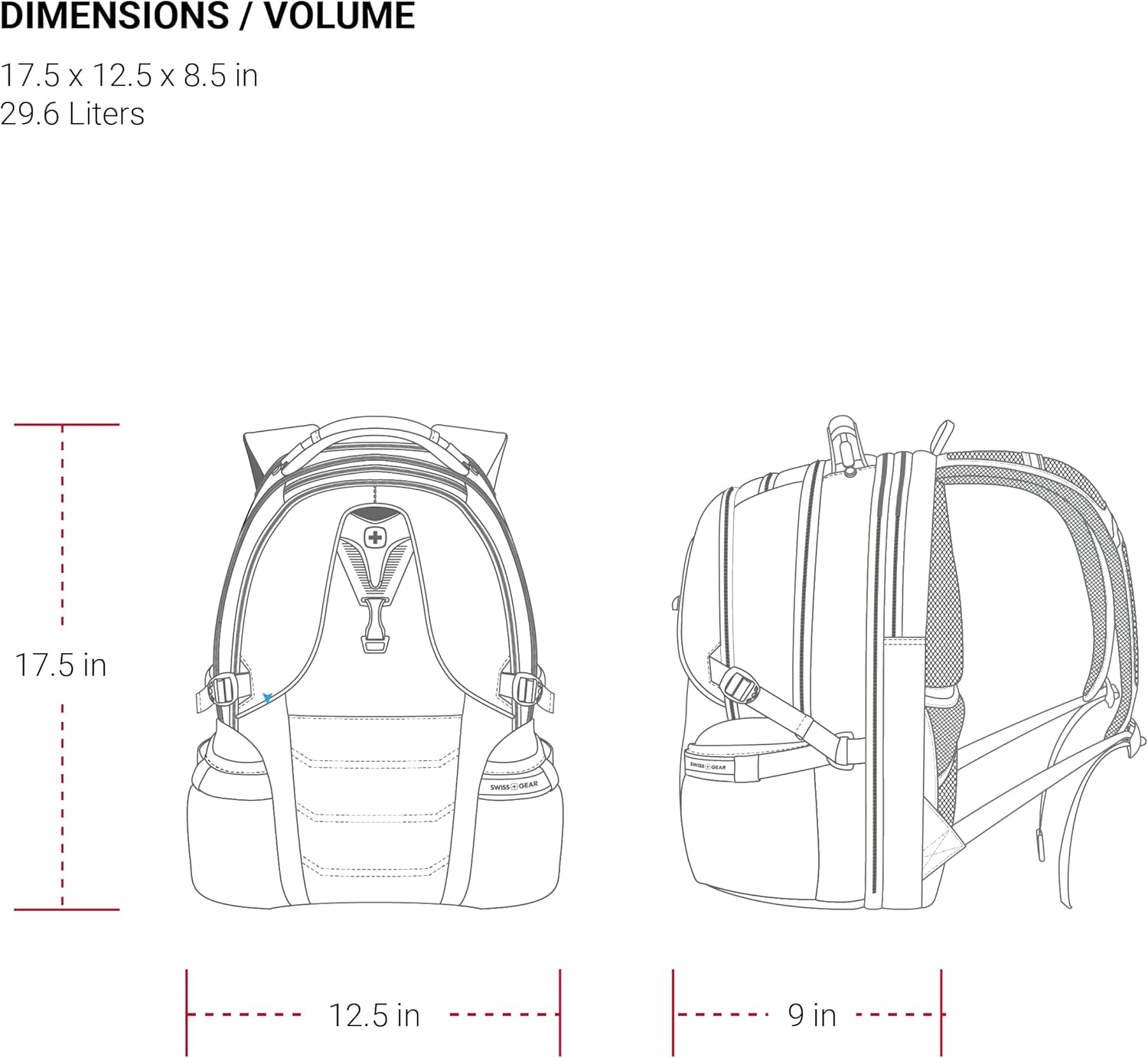 SwissGear 2769 ScanSmart Laptop Backpack, Black, 17.5-Inch