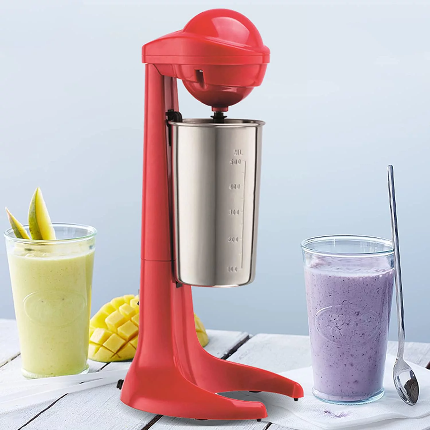 Electric Milkshake Maker Red Stainless Steel Mixing Cup Drink Mixer 110V 60Hz Ice Cream Maker 100W Milkshake Juicers