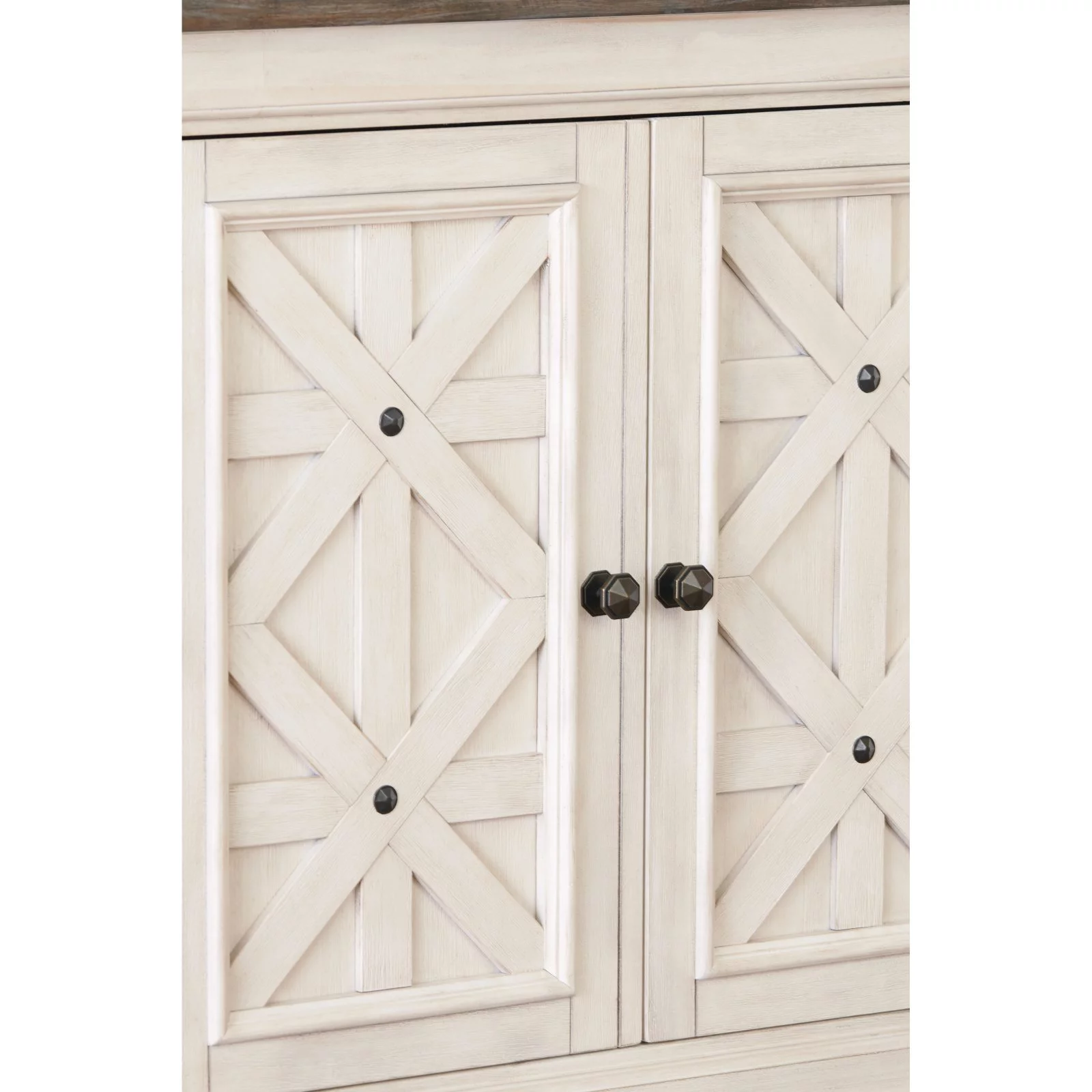 Ashley Furniture Furniture Bolanburg Server in Antique White and Weathered Oak