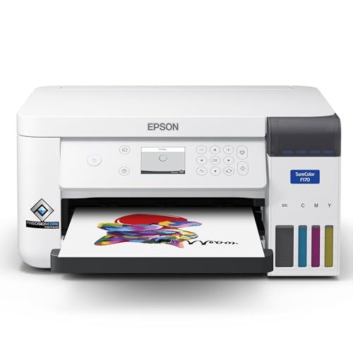 Epson SureColor F170 Dye-Sublimation Printer. Includes Full Set of Ink, User Guide, AC Power Cable, Sublimation Starter Kit, Thermal Tape, 8.5