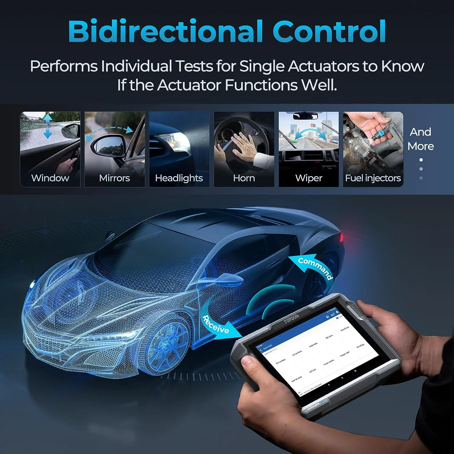 OBD2 Scanner Car Diagnostic Scan Tool TOPDON ArtiDiag900 Lite Wireless Bidirectional All System Scanner with Active Test, 8+ Reset Services