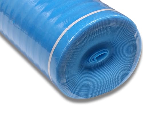400SQFT AMERIQUE 2MM Premium Flooring Padding 3-in-1 Heavy Duty Foam Royal Blue 200SF/Roll, Pack of 2 Underlayment, with Tape & Vapor Barrier