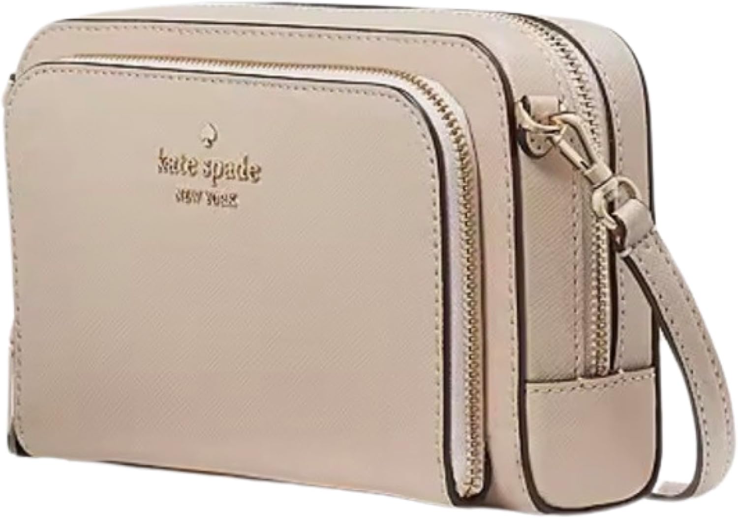 Kate Spade Staci Dual Zip Around Crossbody (Warm, beige)