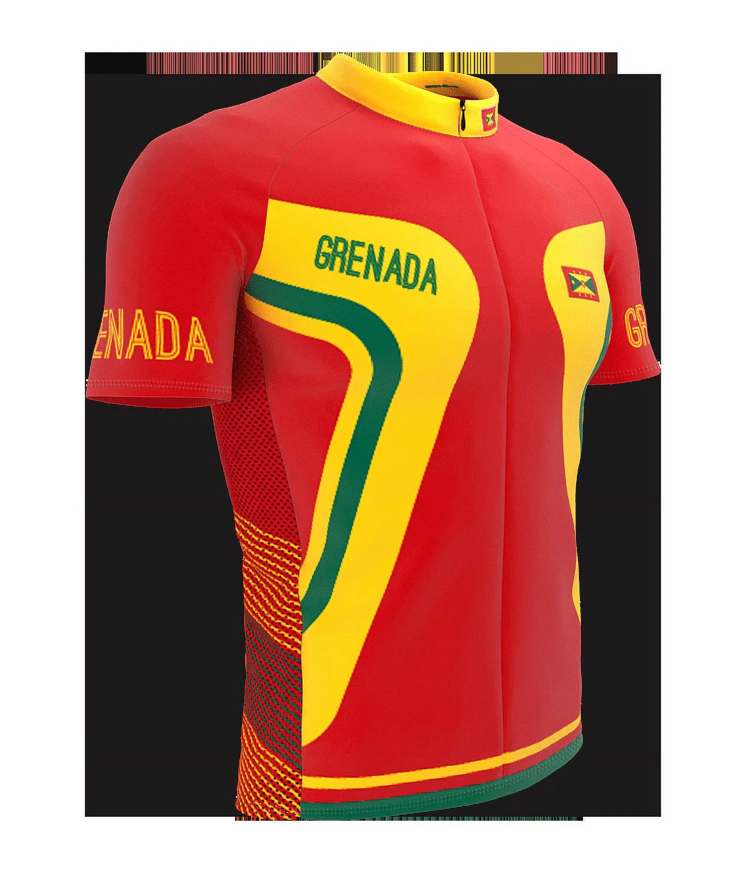 Grenada Full Zipper Bike Short Sleeve Cycling Jersey  for Men - Size XS