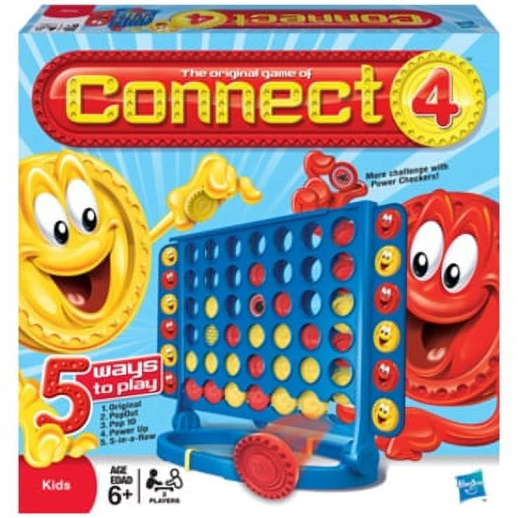 Connect 4 Classic Grid Strategy 4 in a Row Board Game for Kids and Family Ages 6 and Up, 2 Players