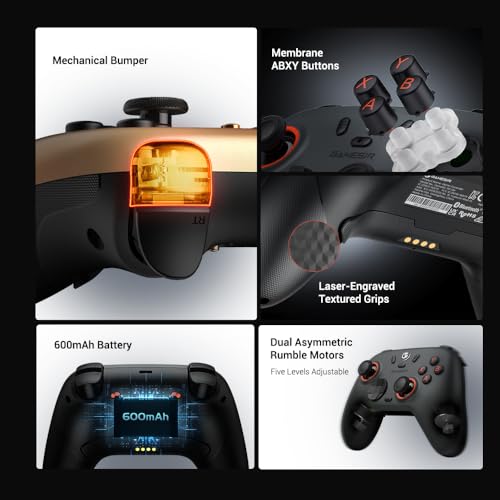 GameSir Nova 2 Lite Wireless PC Controller with Hall Effect Joysticks & Triggers, 2.4G & Wired 1000Hz Polling Rate, Remappable Buttons - Compatible with PC/Switch/Steam/Android (White)