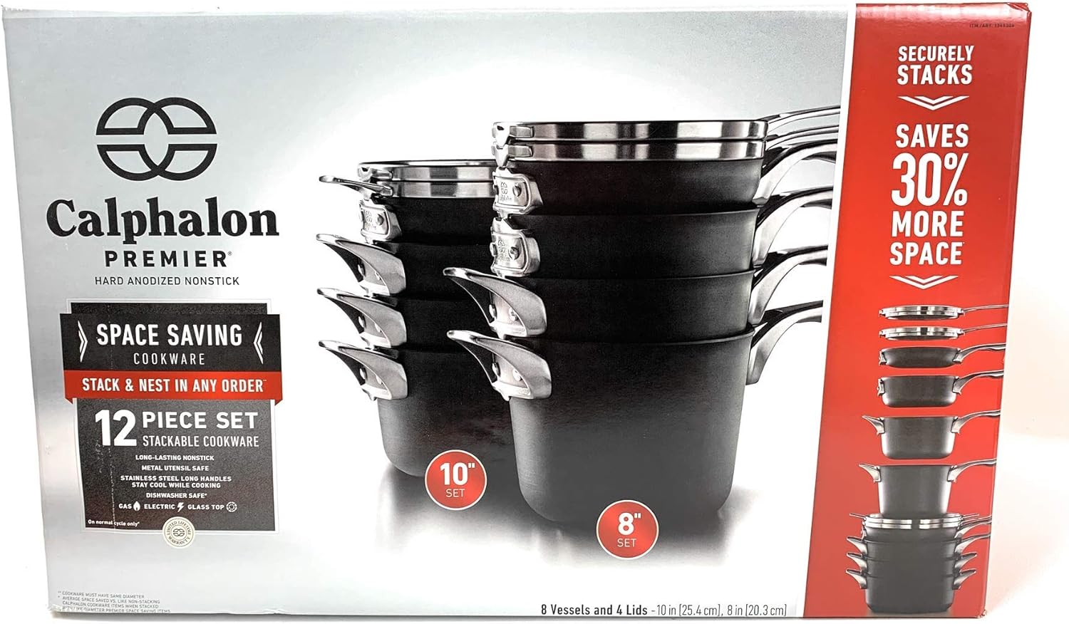 Calphalon Premier 12-piece Hard Anodized Space Saving Cookware