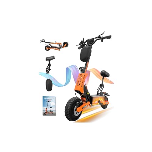DOF 60V 27AH Electric Scooter for Adults, 5600W Dual Motor Commuter with 50MPH Speed & 40 Miles Range, Dual Brake System, Shock Absorption, 11