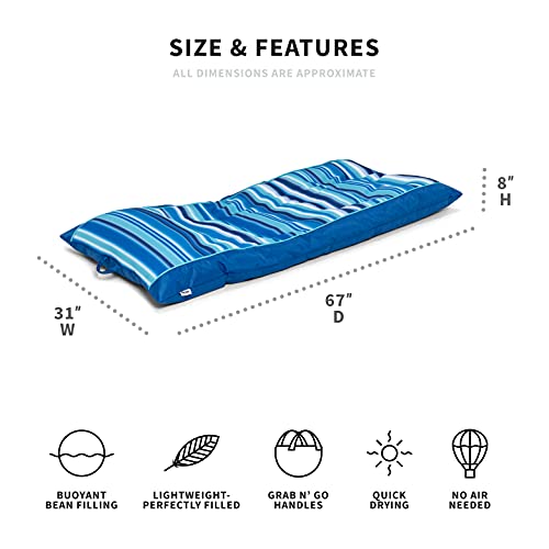 Big Joe Kona Hammock No Inflation Needed Pool Lounger with Headrest, Quick Draining Fabric, 4 feet Big