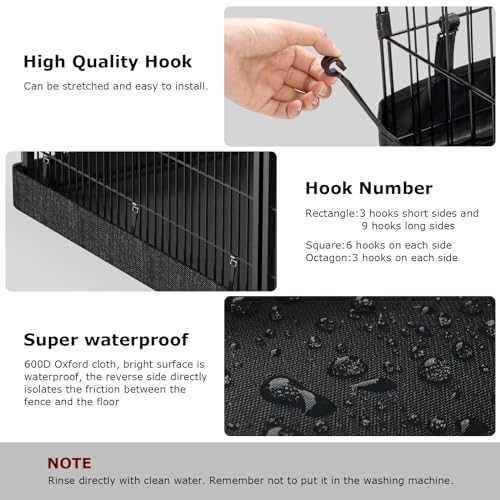 PJYuCien Dog Playpen - Metal Foldable Dog Exercise Pen, Pet Fence Puppy Crate Kennel Indoor Outdoor with 8 Panels 24”H & Bottom Pad for Small Medium Pets