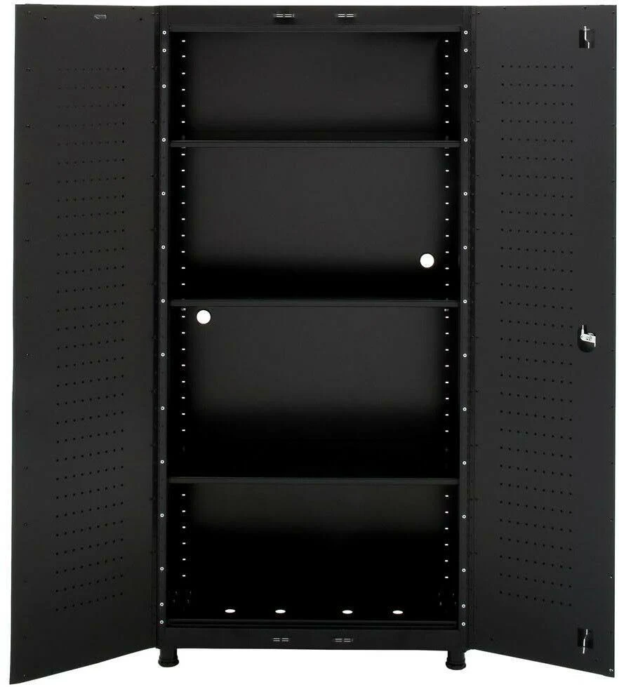 Husky Garage Floor Cabinet 72 in. H x 36 in. W Adjustable Shelves Steel Black
